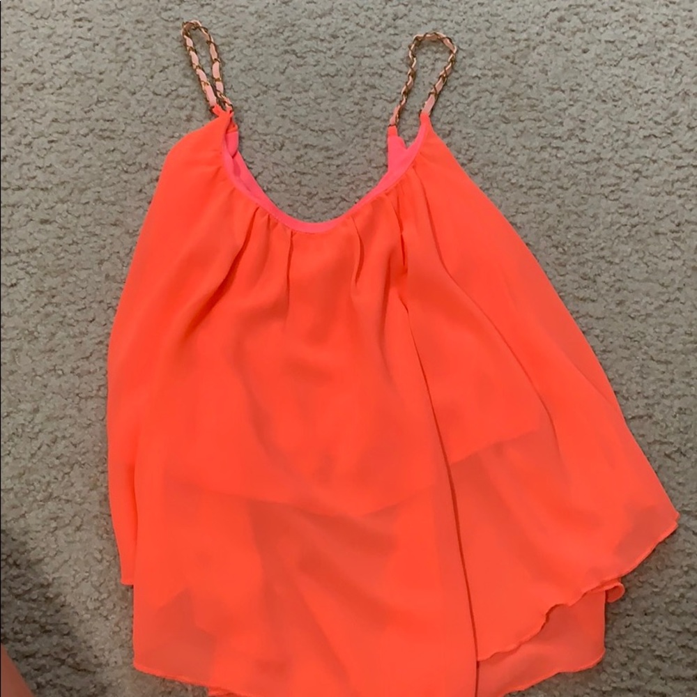 Cute neon coral tank top